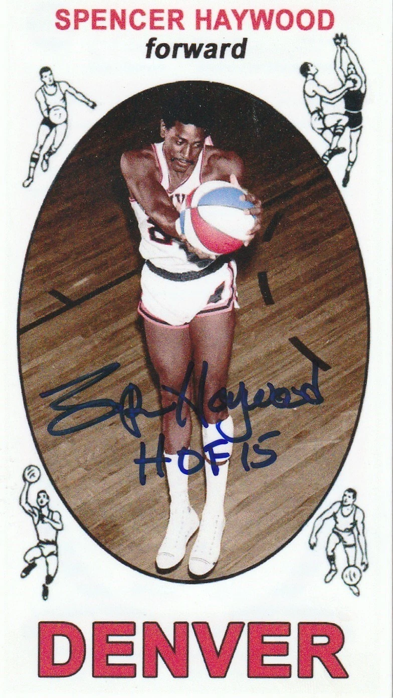 SPENCER HAYWOOD  DENVER ROCKETS  SIGNED 1969 STYLE CUSTOM CARD