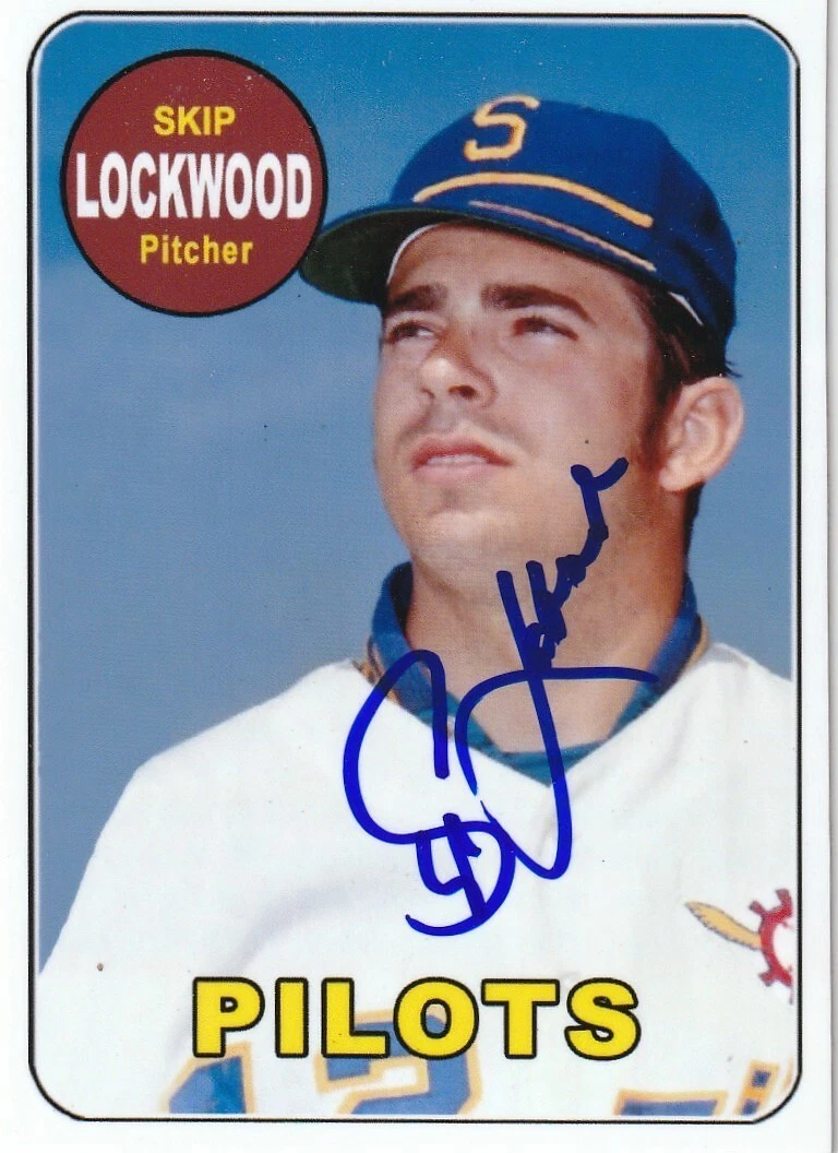 SKIP LOCKWOOD  SEATTLE PILOTS  SIGNED 1969 STYLE CUSTOM CARD