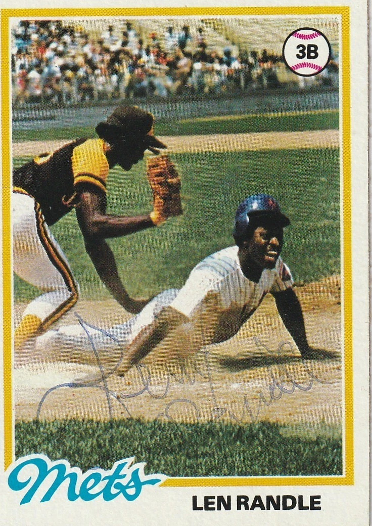 LENNY RANDLE NEW YORK METS  SIGNED 1978 TOPPS CARD #544
