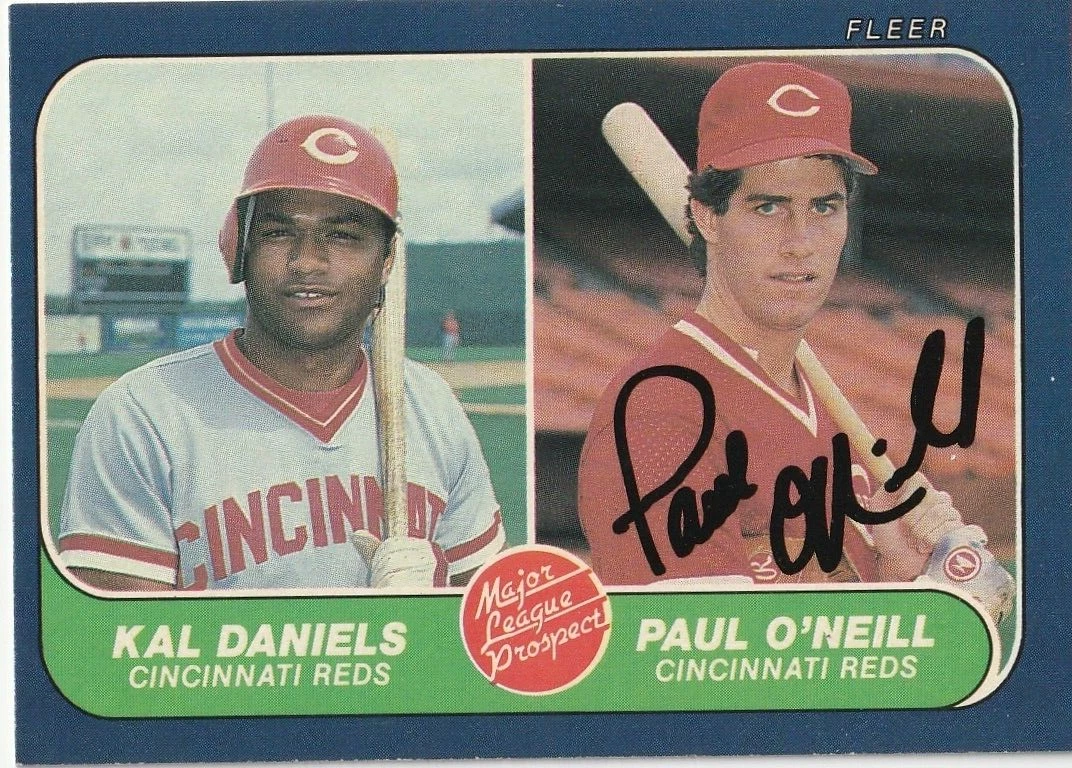 PAUL O'NEILL  CINCINNATI REDS  SIGNED 1986 FLEER #646