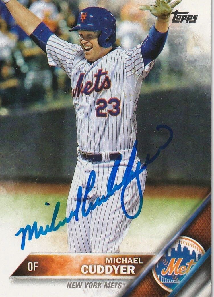 MICHAEL CUDDYER  NEW YORK METS  SIGNED 2016 TOPPS  #136