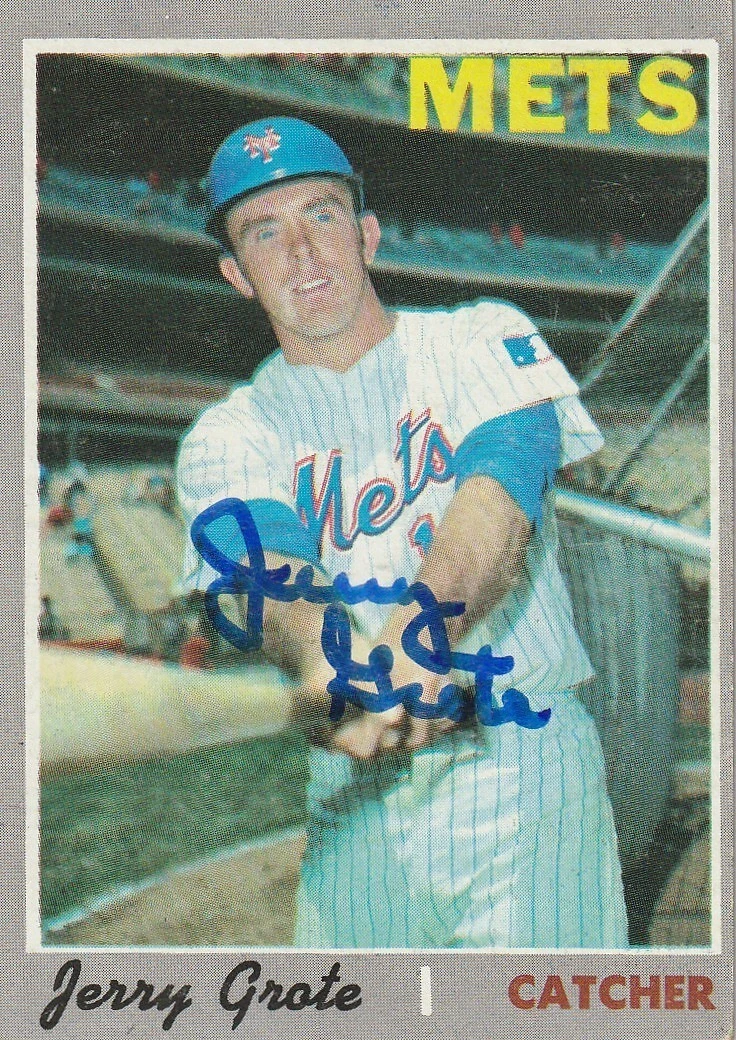 JERRY GROTE  NEW YORK METS SIGNED 1970 TOPPS CARD #183