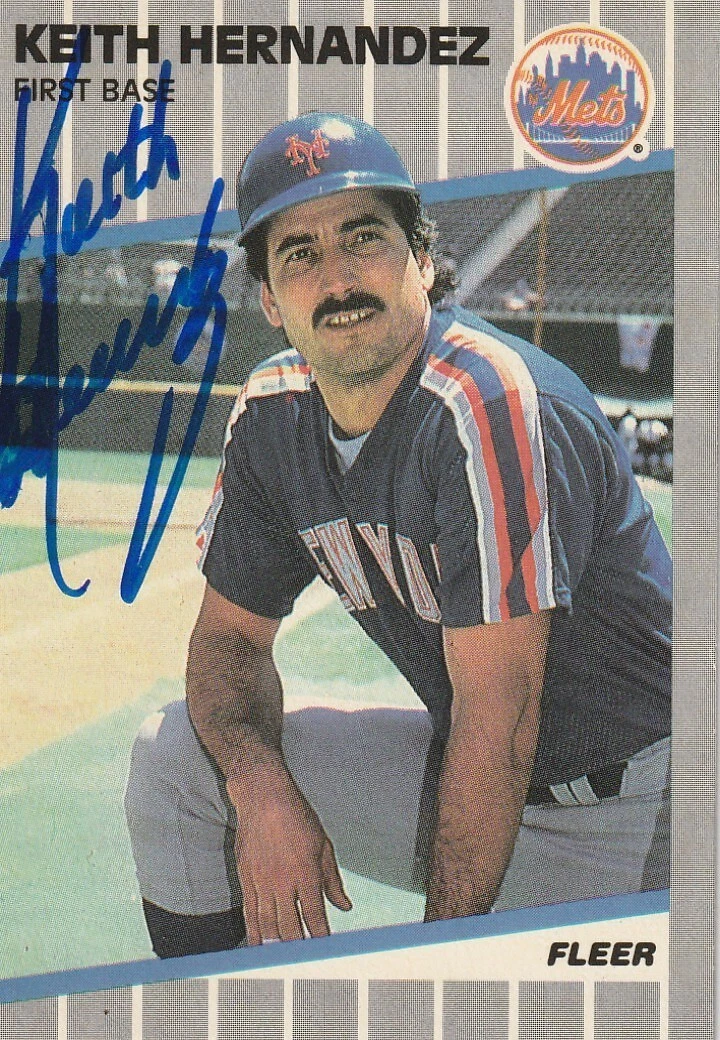 KEITH HERNANDEZ  NEW YORK METS  SIGNED 1989 FLEER CARD #37