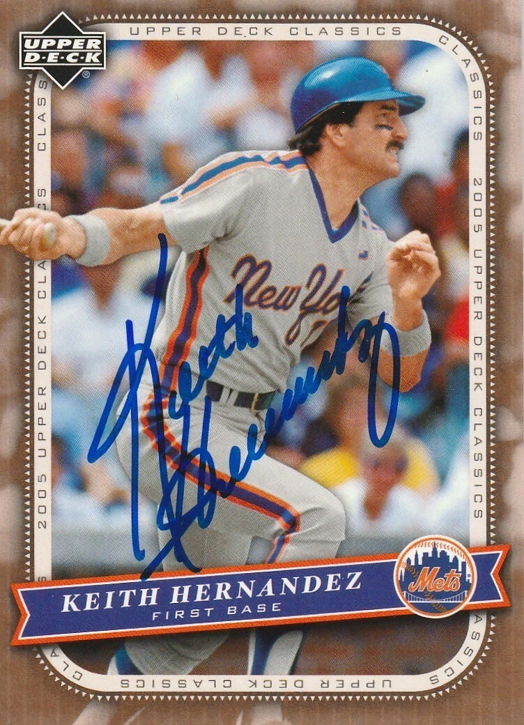 KEITH HERNANDEZ  NEW YORK METS  SIGNED 2005 UPPER DECK CLASSICS  CARD #60