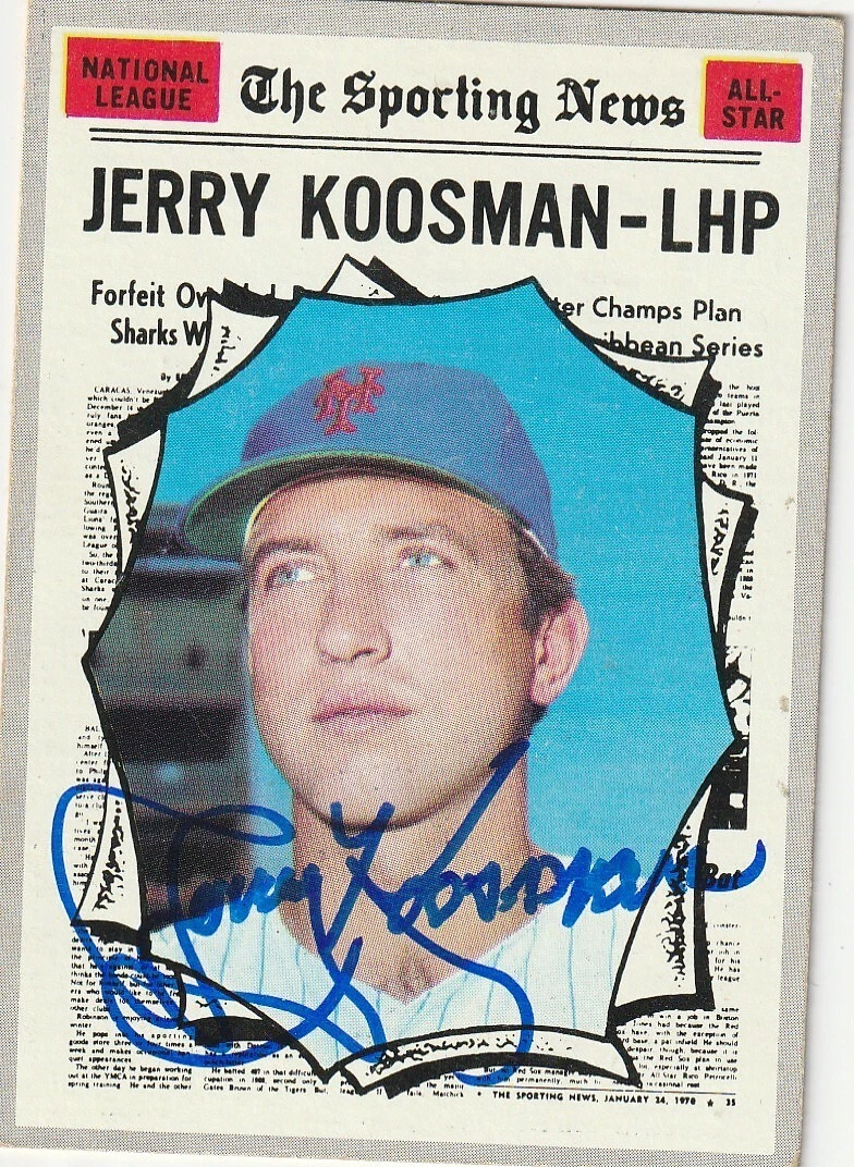 JERRY KOOSMAN  NEW YORK METS SIGNED 1970 TOPPS  CARD #468