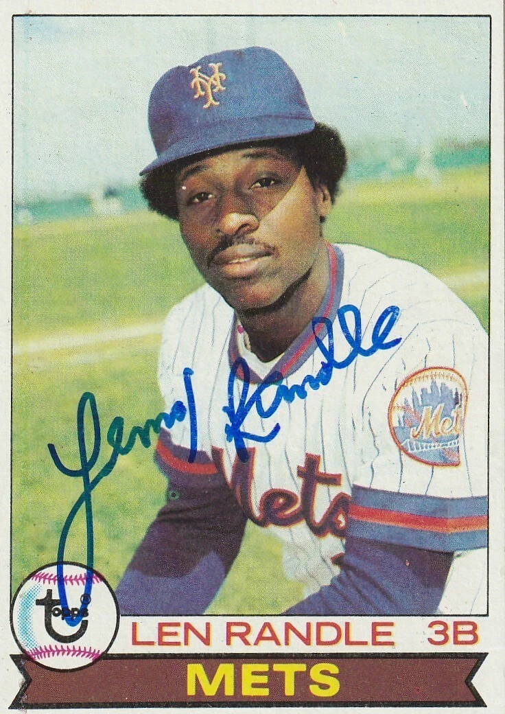 LEN RANDLE NEW YORK METS  SIGNED 1979 TOPPS CARD #454