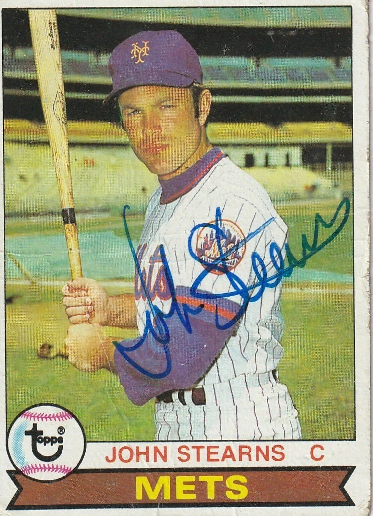 JOHN STEARNS  NEW YORK METS  SIGNED 1979 TOPPS CARD #545