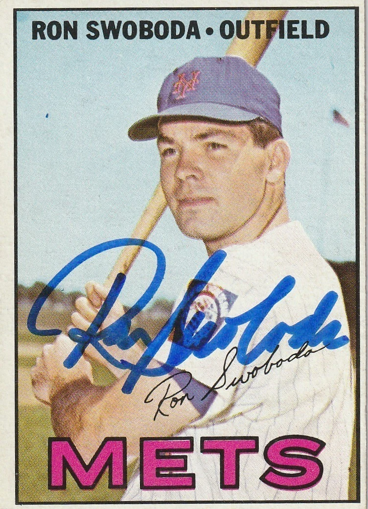 RON SWOBODA NEW YORK METS  SIGNED 1967 TOPPS CARD #264
