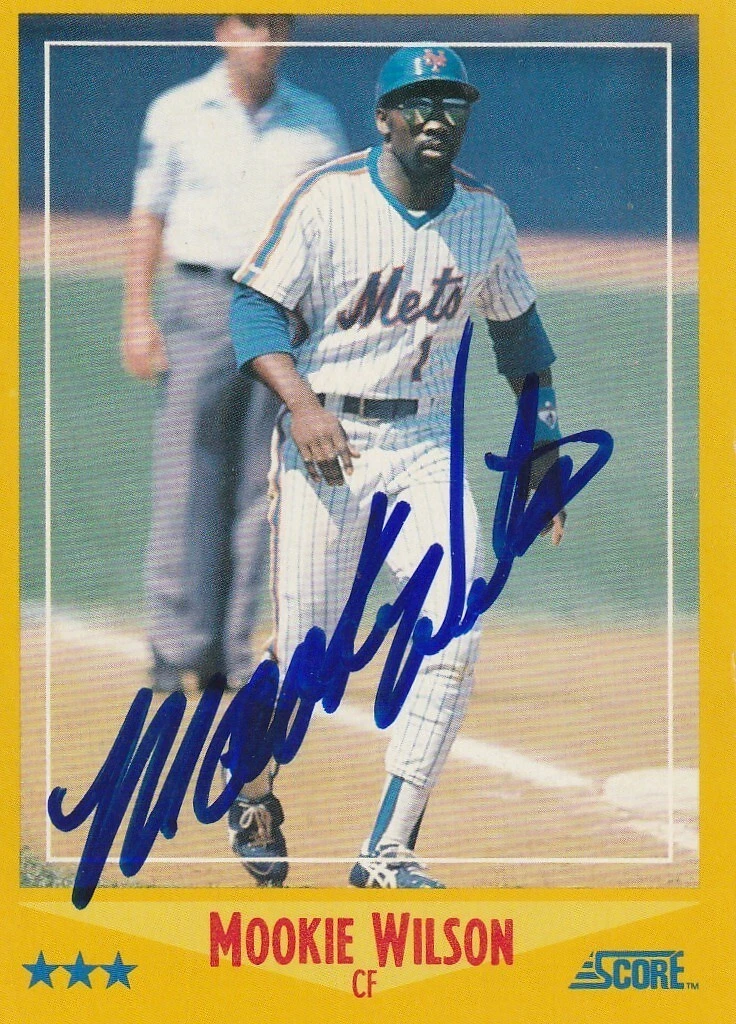 MOOKIE WILSON  NEW YORK METS  SIGNED 1988 SCORE CARD #474