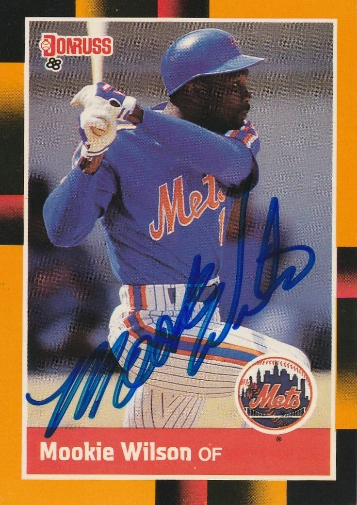 MOOKIE WILSON  NEW YORK METS  SIGNED 1988 DONRUSS OPENING DAY CARD #208