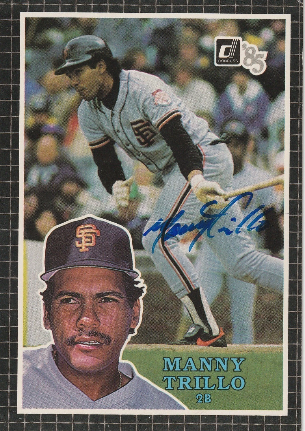 MANNY TRILLO SAN FRANCISCO GIANTS  SIGNED 1985 DONRUSS ACTION ALL STAR CARD #31