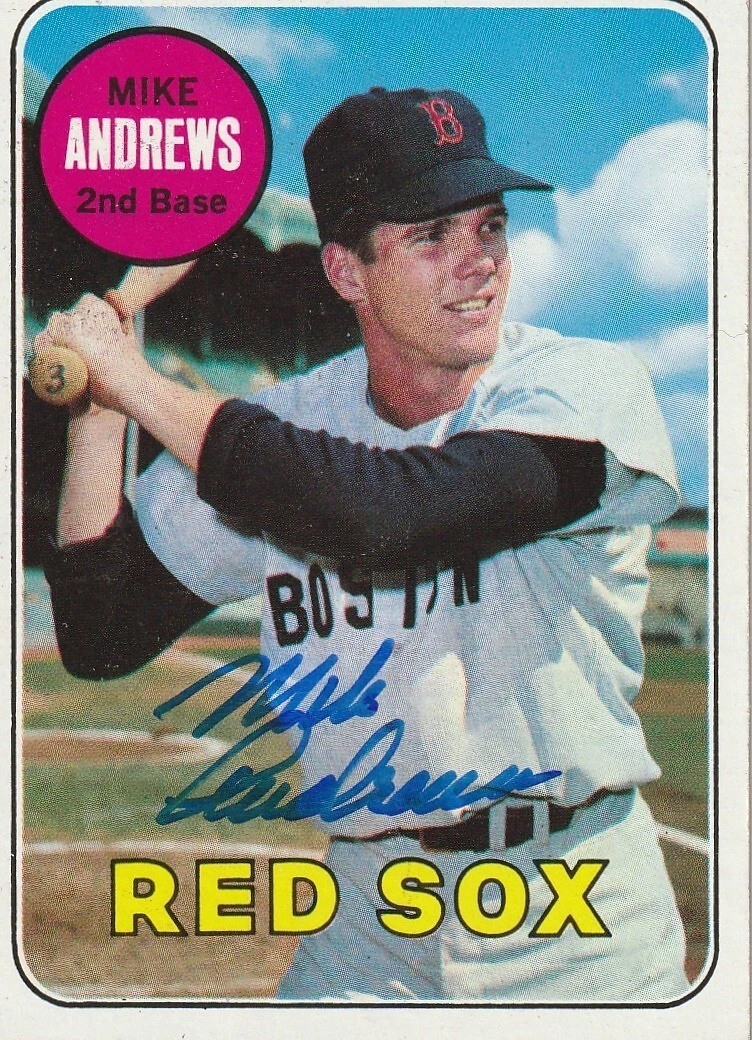 MIKE ANDREWS BOSTON RED SOX  SIGNED 1969 TOPPS CARD #52