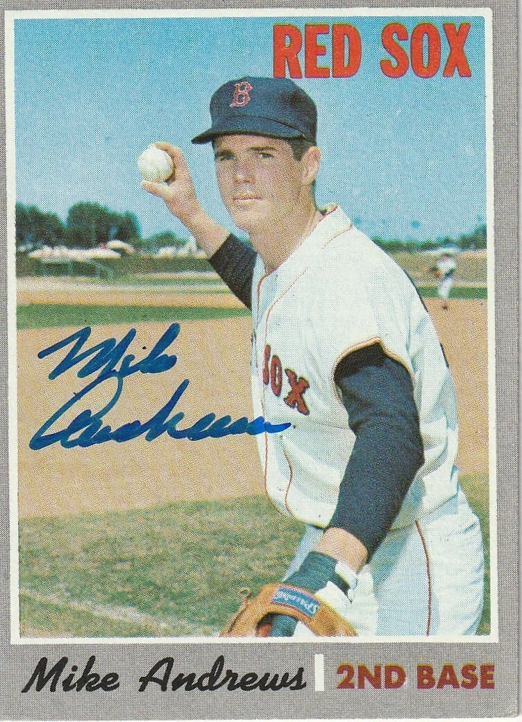 MIKE ANDREWS BOSTON RED SOX  SIGNED 1970 TOPPS CARD #406