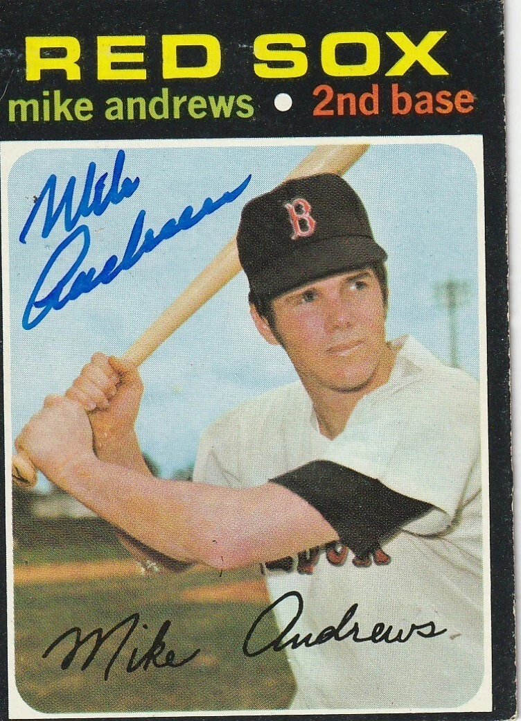MIKE ANDREWS BOSTON RED SOX  SIGNED 1971 TOPPS CARD #191