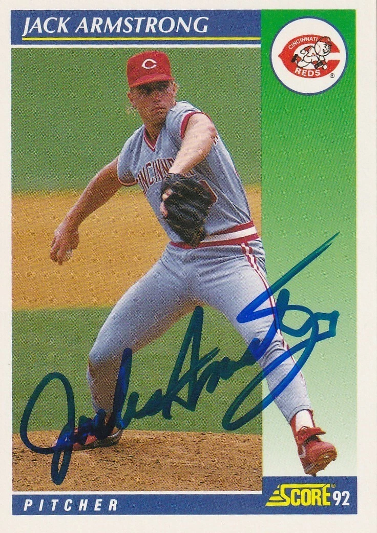 JACK ARMSTRONG  CINCINNATI REDS  SIGNED 1992 SCORE CARD #488