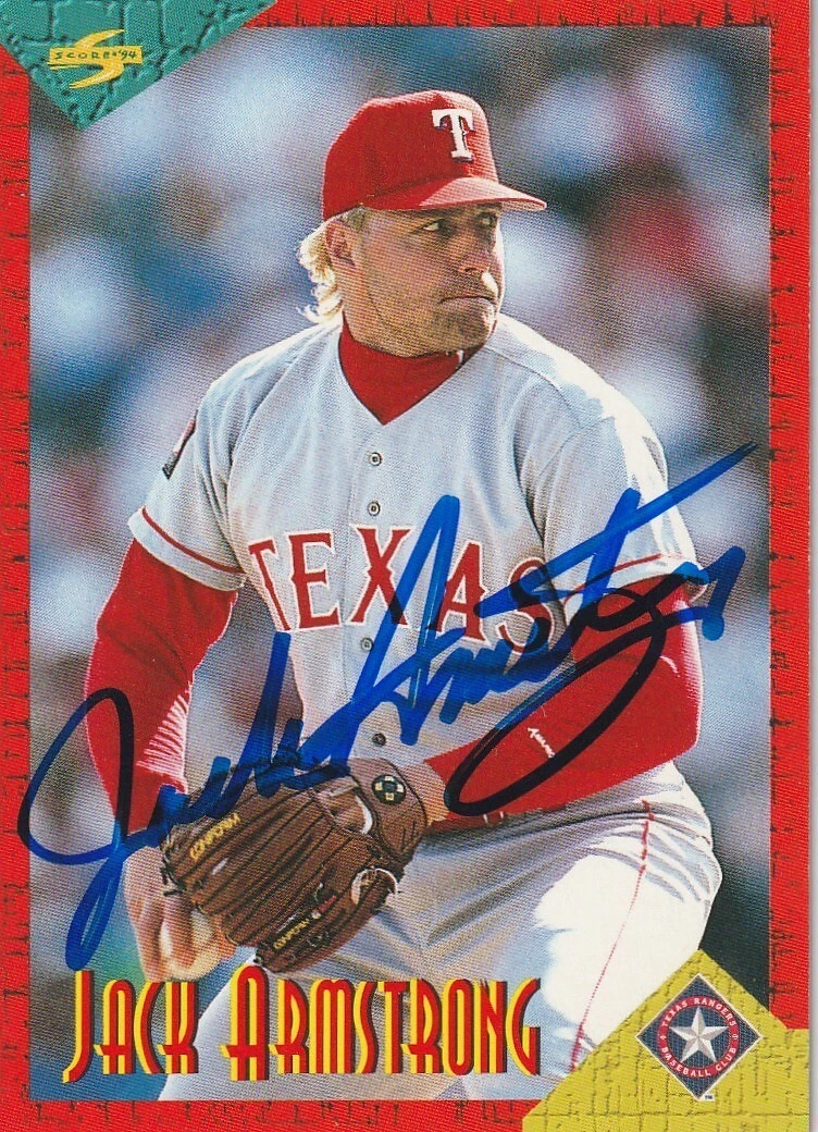 JACK ARMSTRONG  TEXAS RANGERS  SIGNED 1994 SCORE TRADED CARD #RT45