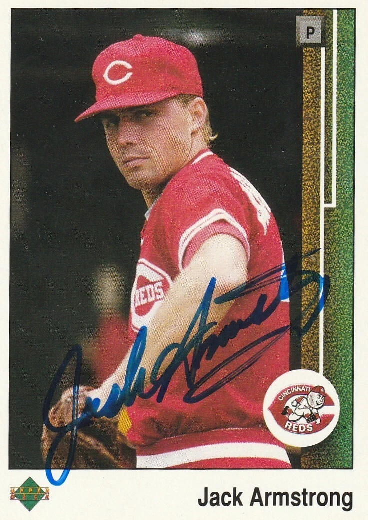JACK ARMSTRONG  CINCINNATI REDS  SIGNED 1989 UPPER DECK CARD #257