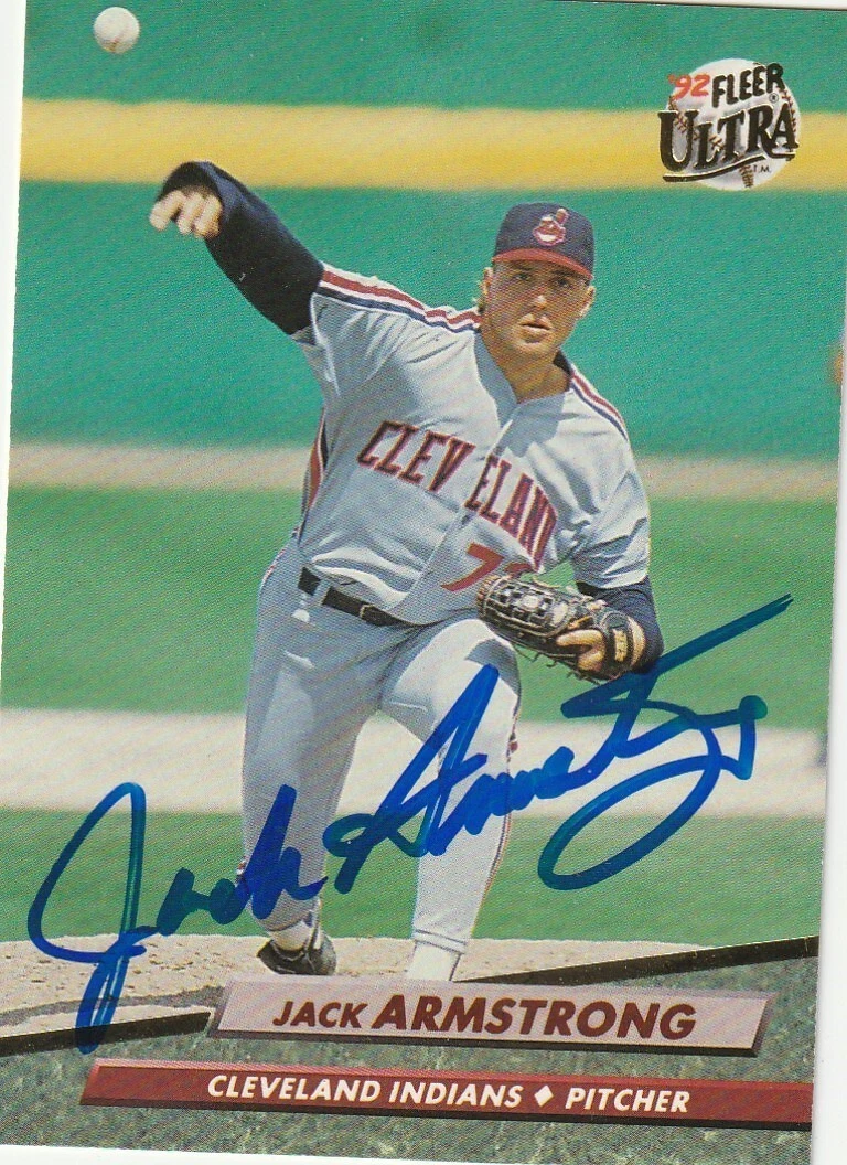 JACK ARMSTRONG CLEVELAND INDIANS  SIGNED 1992 FLEER ULTRA  CARD #344