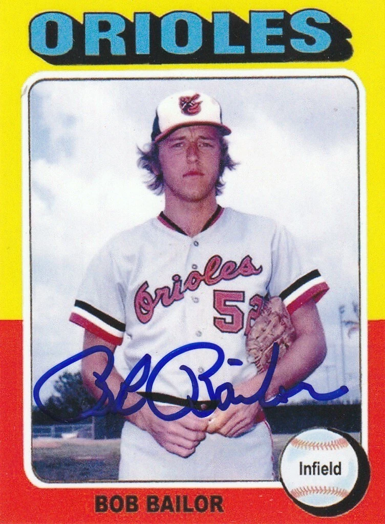 BOB BAILOR  BALTIMORE ORIOLES  SIGNED 1975 STYLE CUSTOM CARD