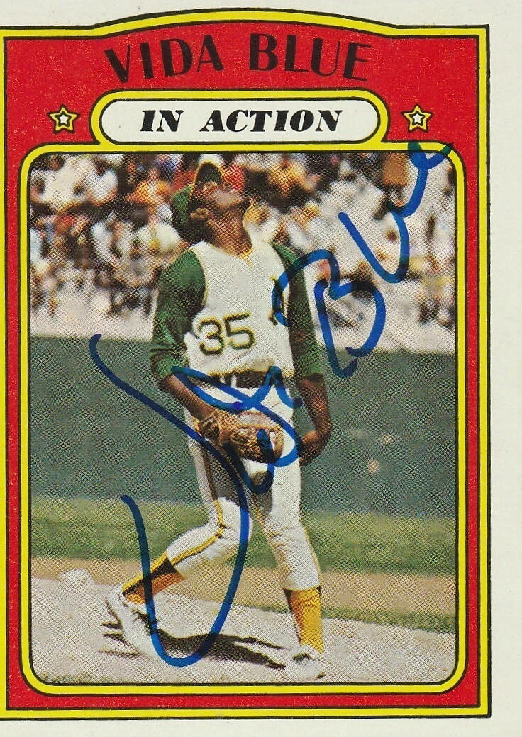 VIDA BLUE OAKLAND A'S  SIGNED 1972 TOPPS CARD #170