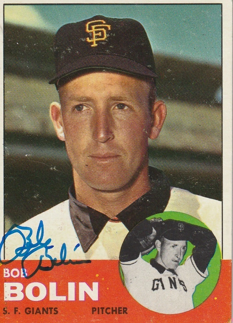 BOBBY BOLIN  SAN FRANCISO GIANTS  SIGNED 1963 TOPPS CARD #106