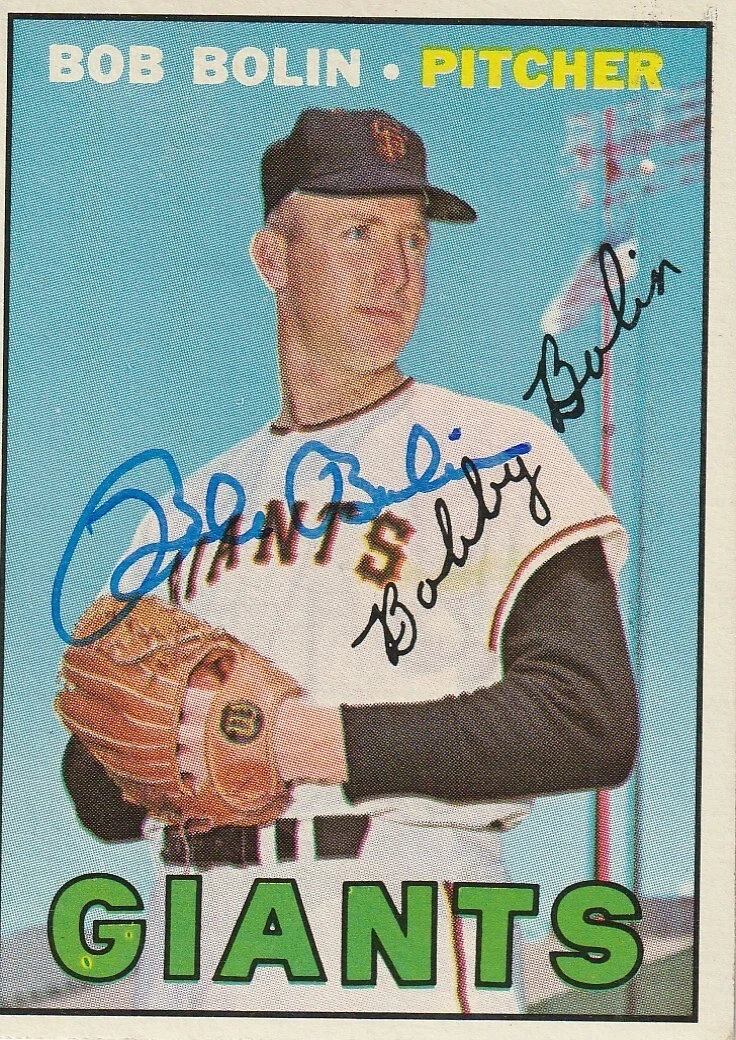 BOBBY BOLIN  SAN FRANCISO GIANTS  SIGNED 1967 TOPPS CARD #252