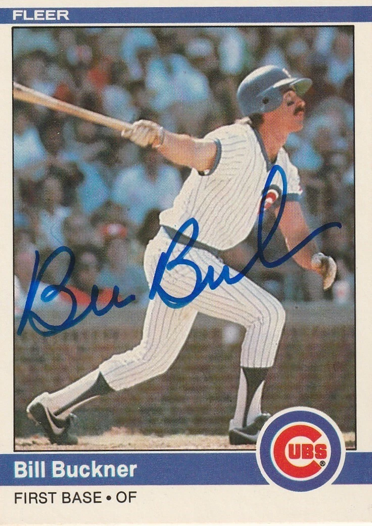 BILL BUCKNER CHICAGO CUBS  SIGNED 1984 FLEER  CARD #488