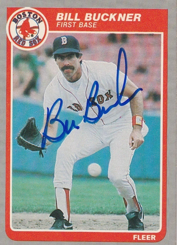 BILL BUCKNER BOSTON RED SOX  SIGNED 1985 FLEER  CARD #153