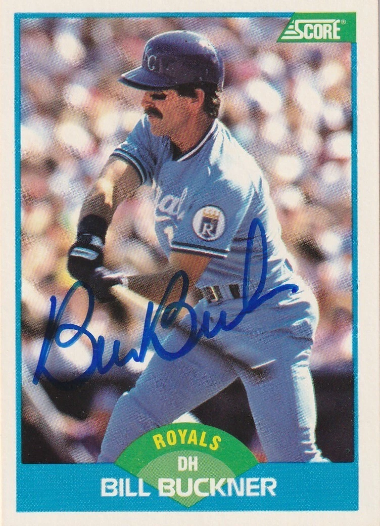 BILL BUCKNER KANSAS CITY ROYALS  SIGNED 1989 SCORE CARD #214