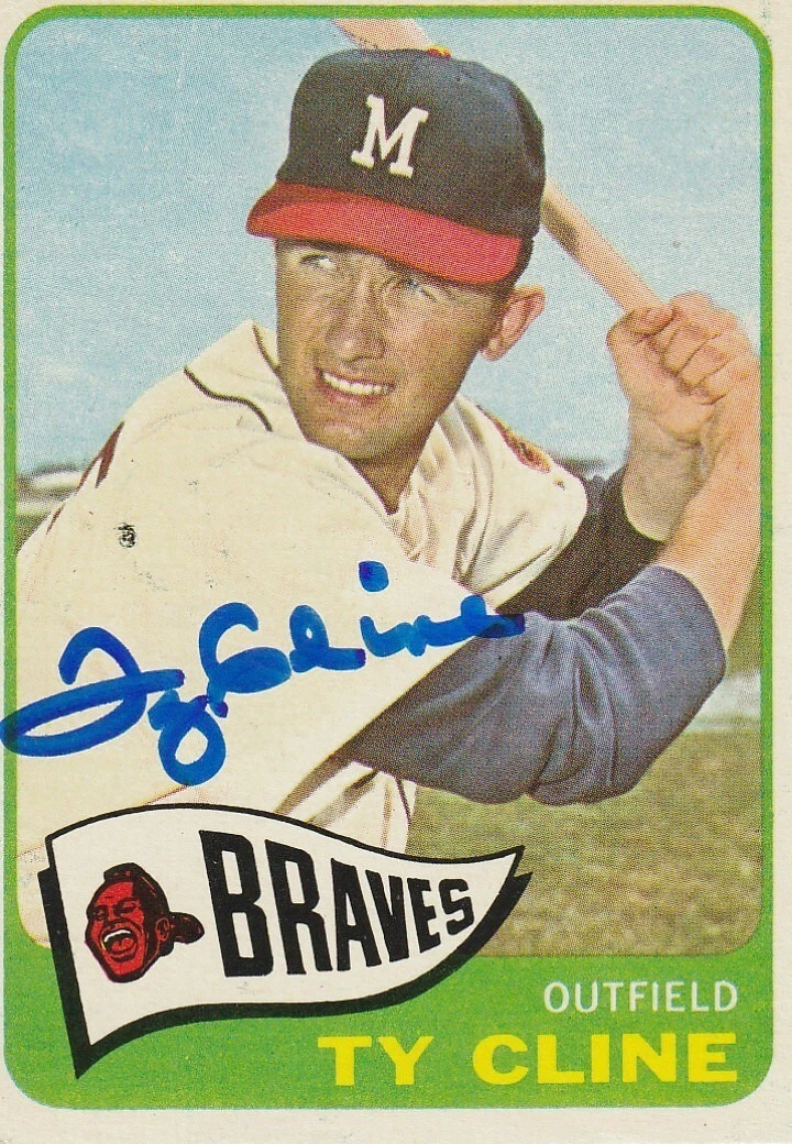 TY CLINE MILWAUKEE BRAVES 1965 TOPPS CARD #63