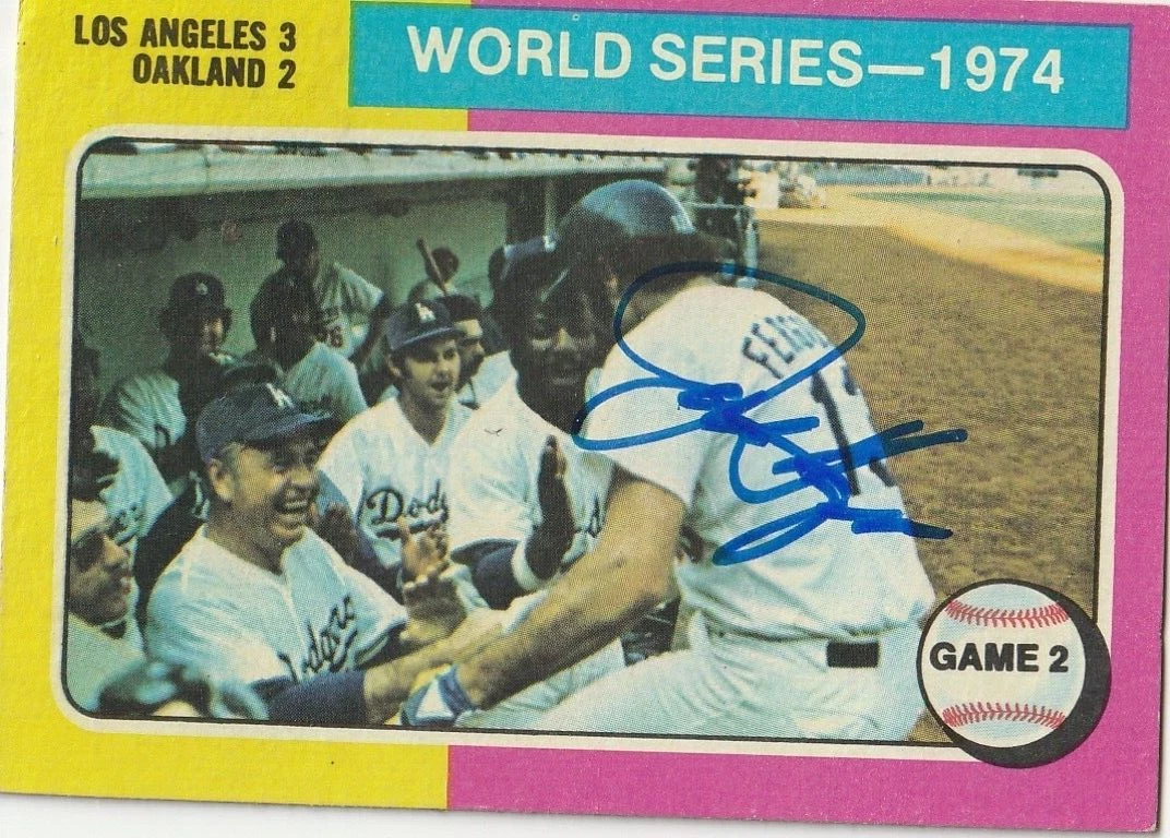 JOE FERGUSON LOS ANGELES DODGERS  SIGNED 1975 TOPPS CARD #416
