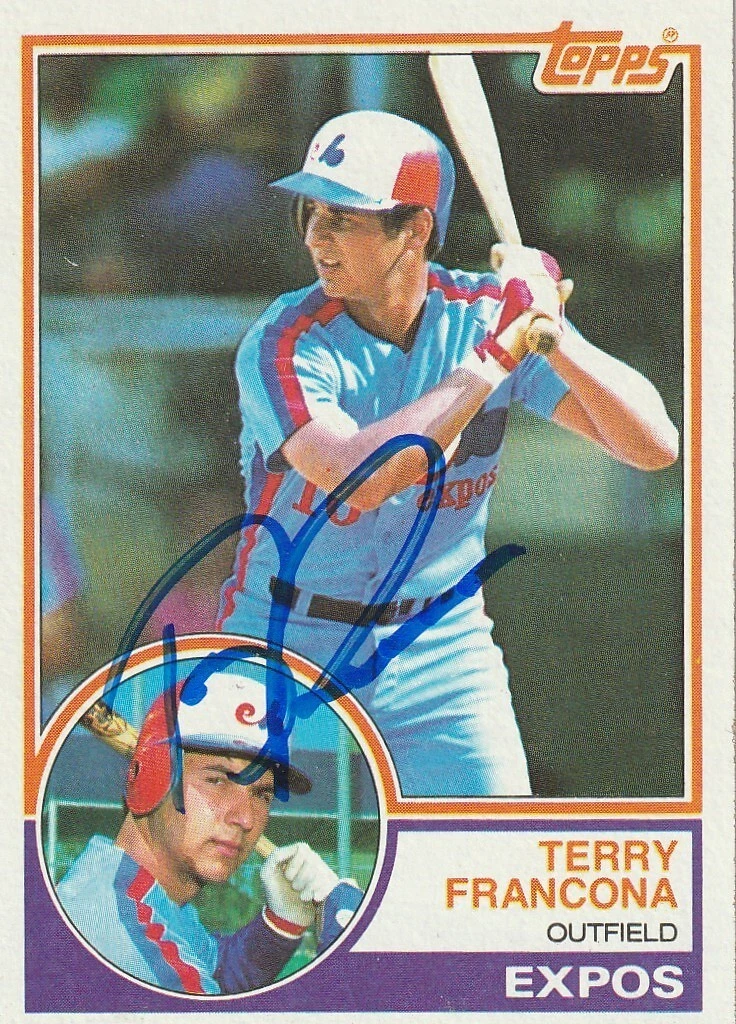 TERRY FRANCONA MONTREAL EXPOS SIGNED 1983 TOPPS CARD #267