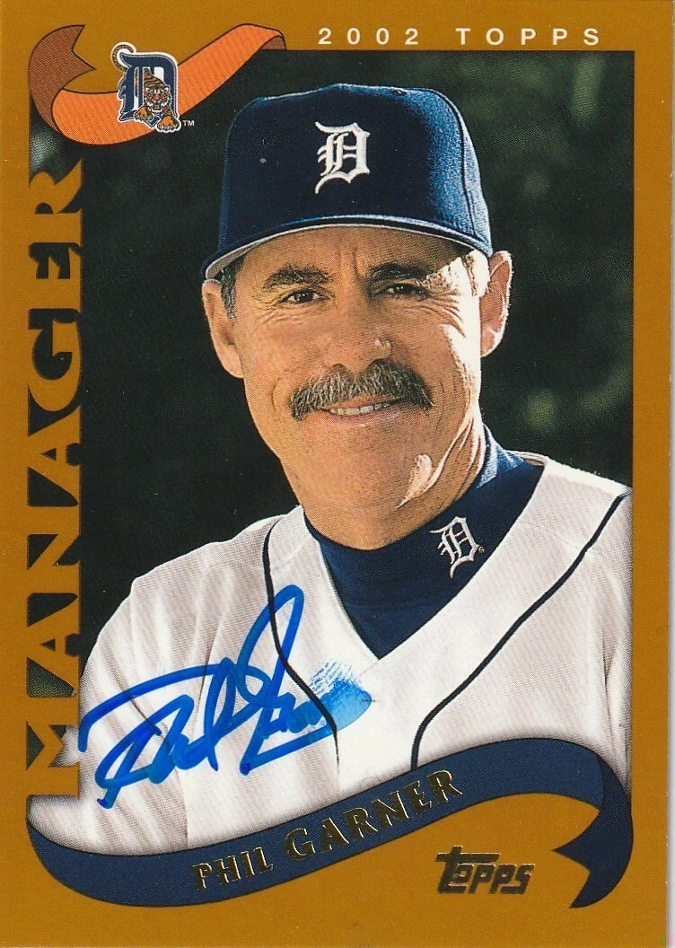 PHIL GARNER DETROIT TIGERS SIGNED 2002 TOPPS CARD #287