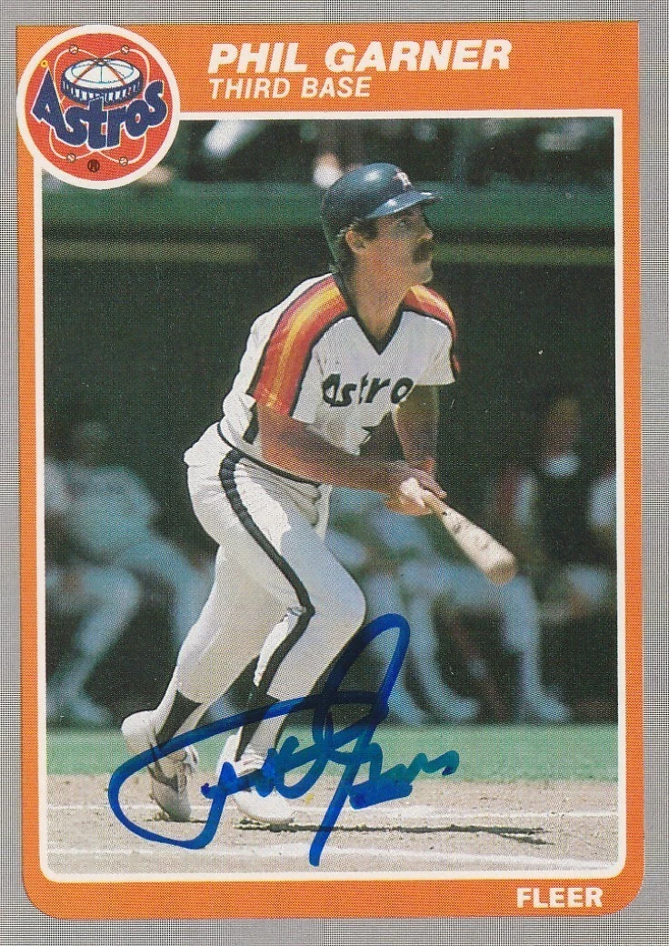 PHIL GARNER HOUSTON ASTROS SIGNED 1985 FLEER CARD #351