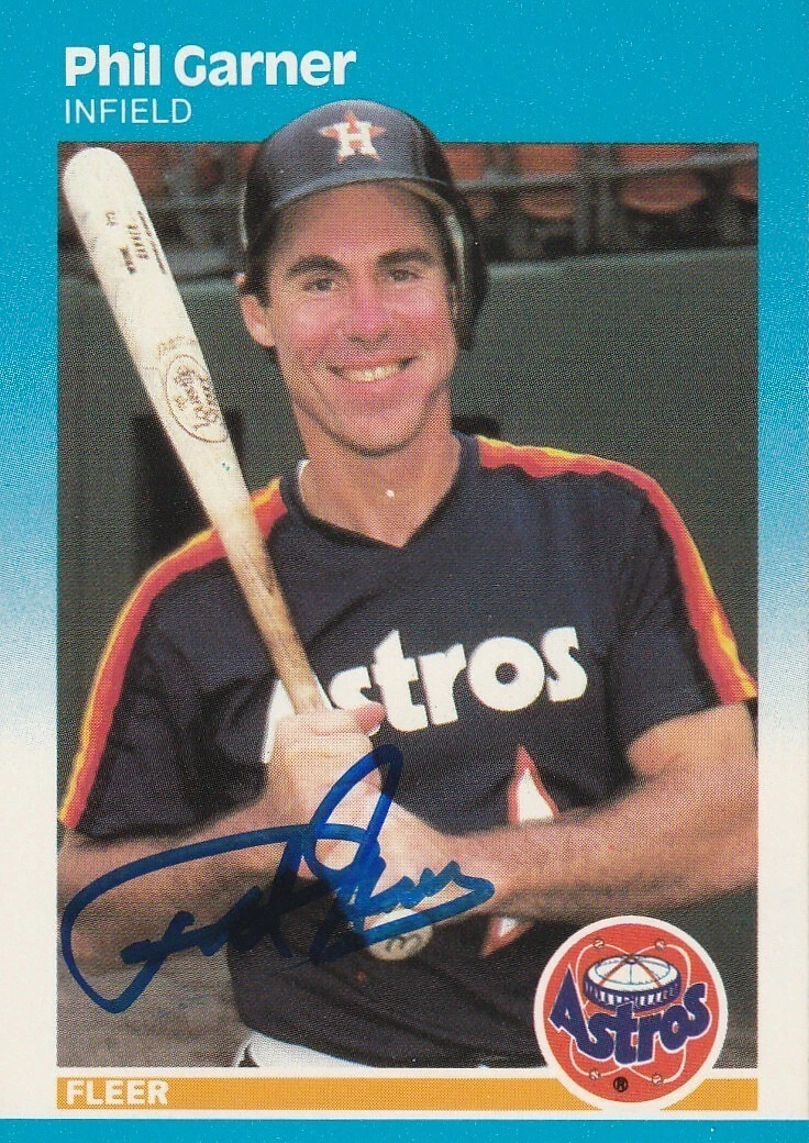 PHIL GARNER HOUSTON ASTROS SIGNED 1987 FLEER CARD #58