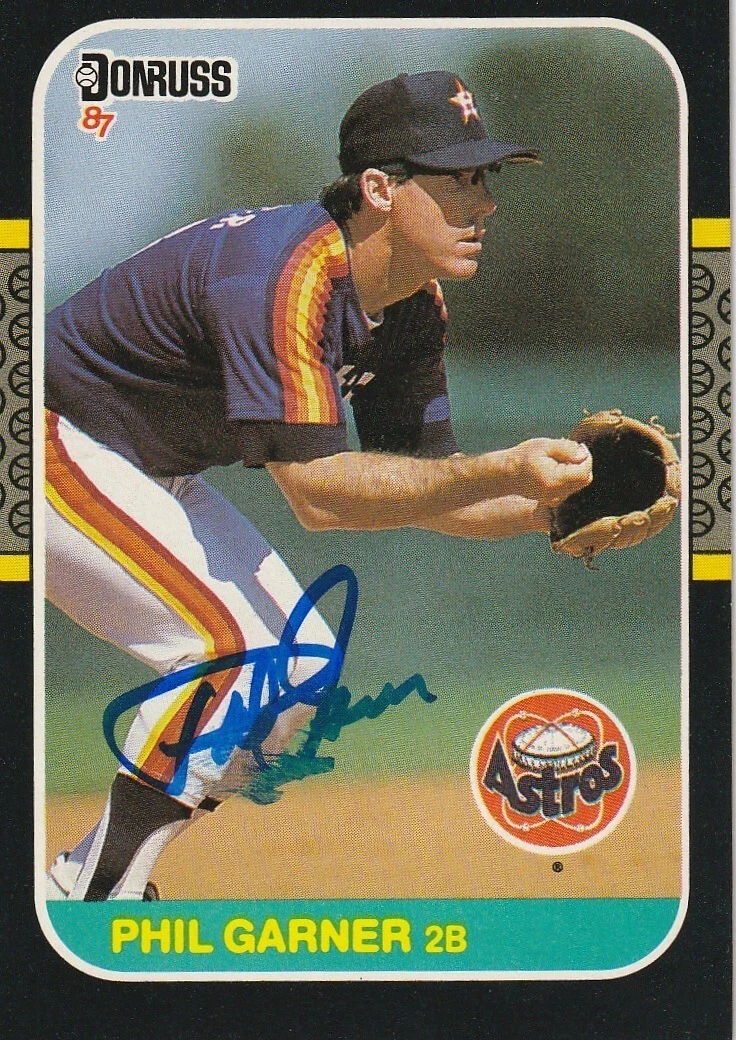PHIL GARNER HOUSTON ASTROS SIGNED 1987 DONRUSS CARD #358