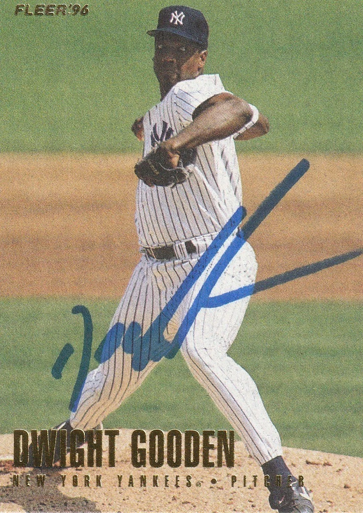 DWIGHT GOODEN NEW YORK YANKEES  SIGNED 1996 FLEER UPDATE  CARD #U-61