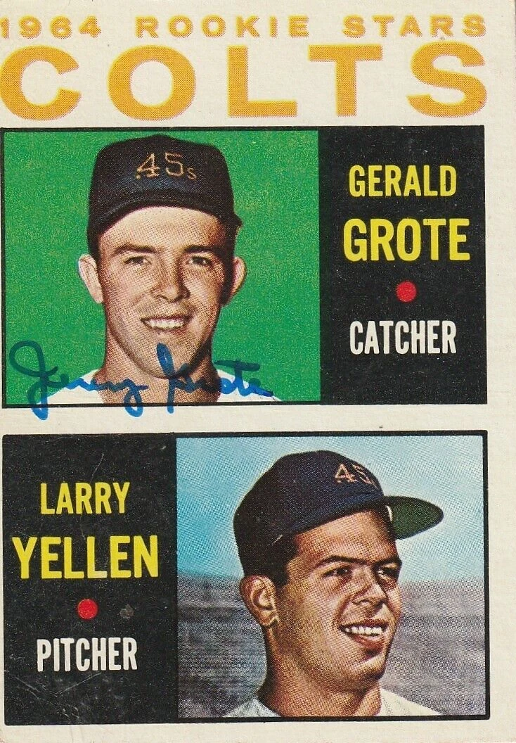 JERRY GROTE HOUSTON COLT 45'S  SIGNED 1964 TOPPS CARD #226