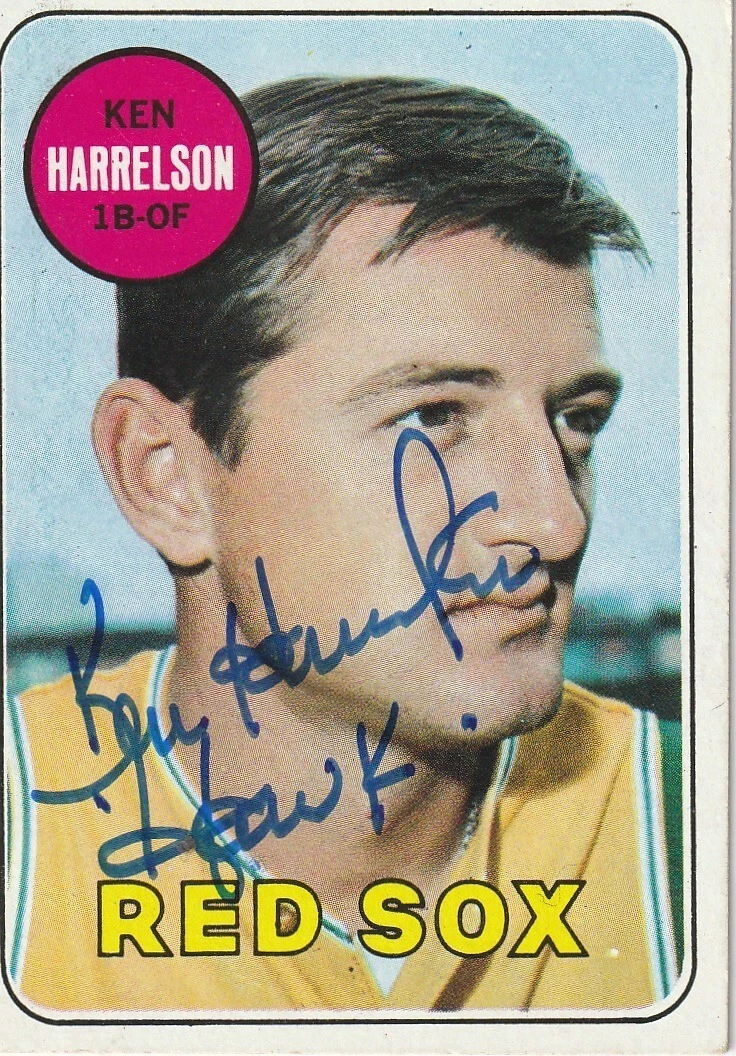 KEN HARRELSON BOSTON RED SOX  SIGNED 1969 TOPPS CARD #240