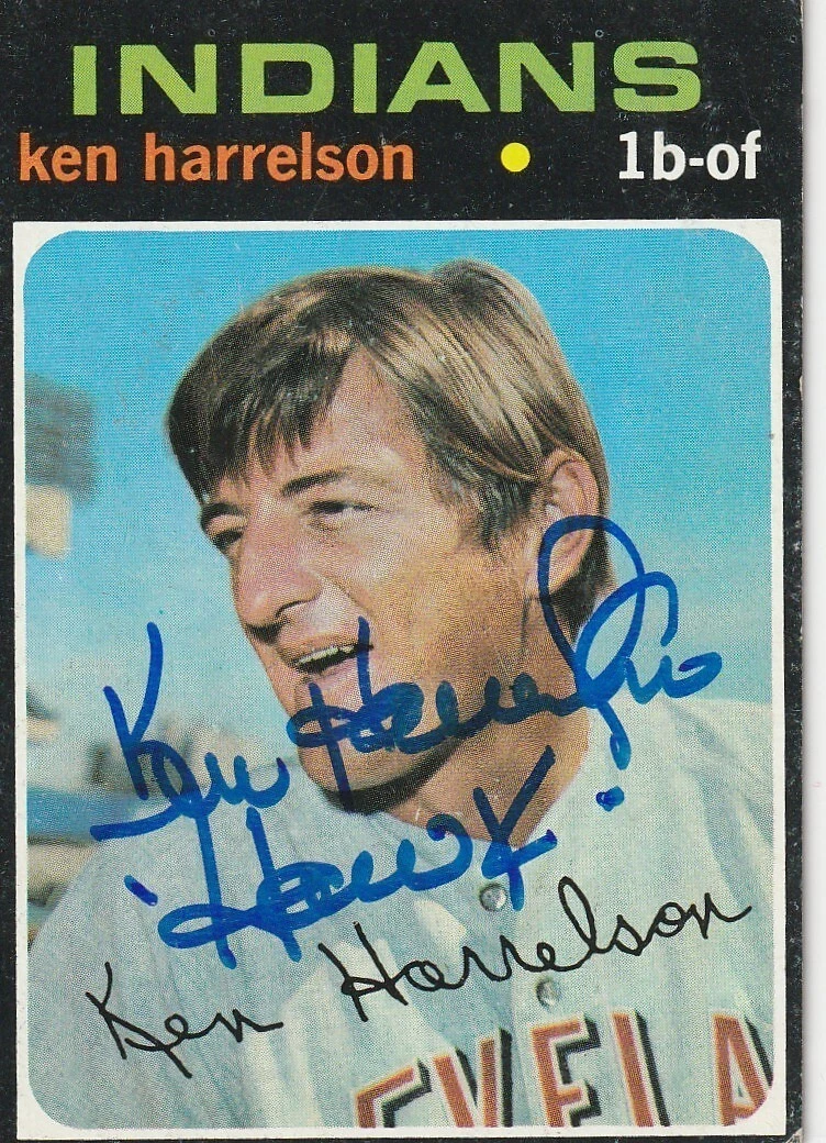 KEN HARRELSON CLEVELAND INDIANS  SIGNED 1971 TOPPS CARD #510