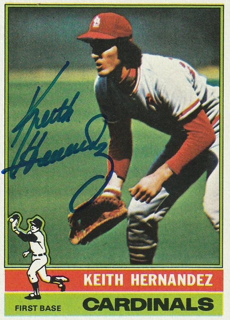 KEITH HERNANDEZ  ST. LOUIS CARDINALS  SIGNED 1976 TOPPS CARD #542