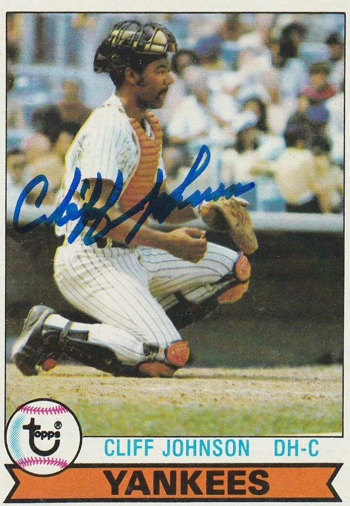 CLIFF JOHNSON NEW YORK YANKEES  SIGNED 1979 TOPPS CARD #114