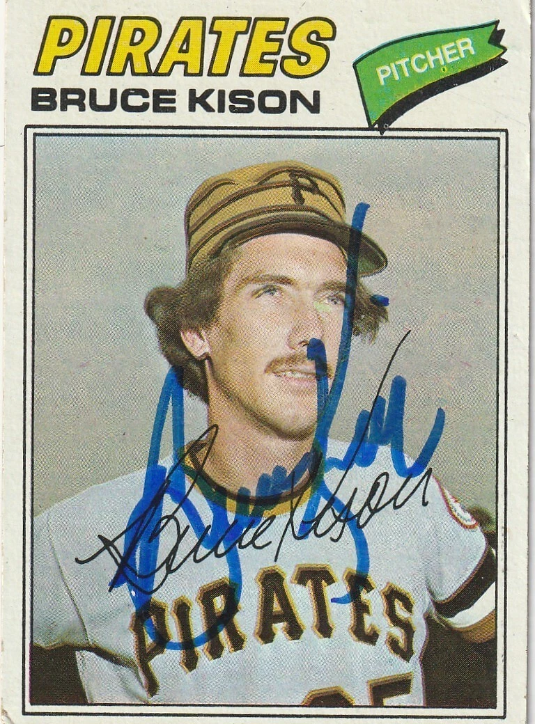 BRUCE KISON PITTSBURGH PIRATES SIGNED 1977 TOPPS CARD #563