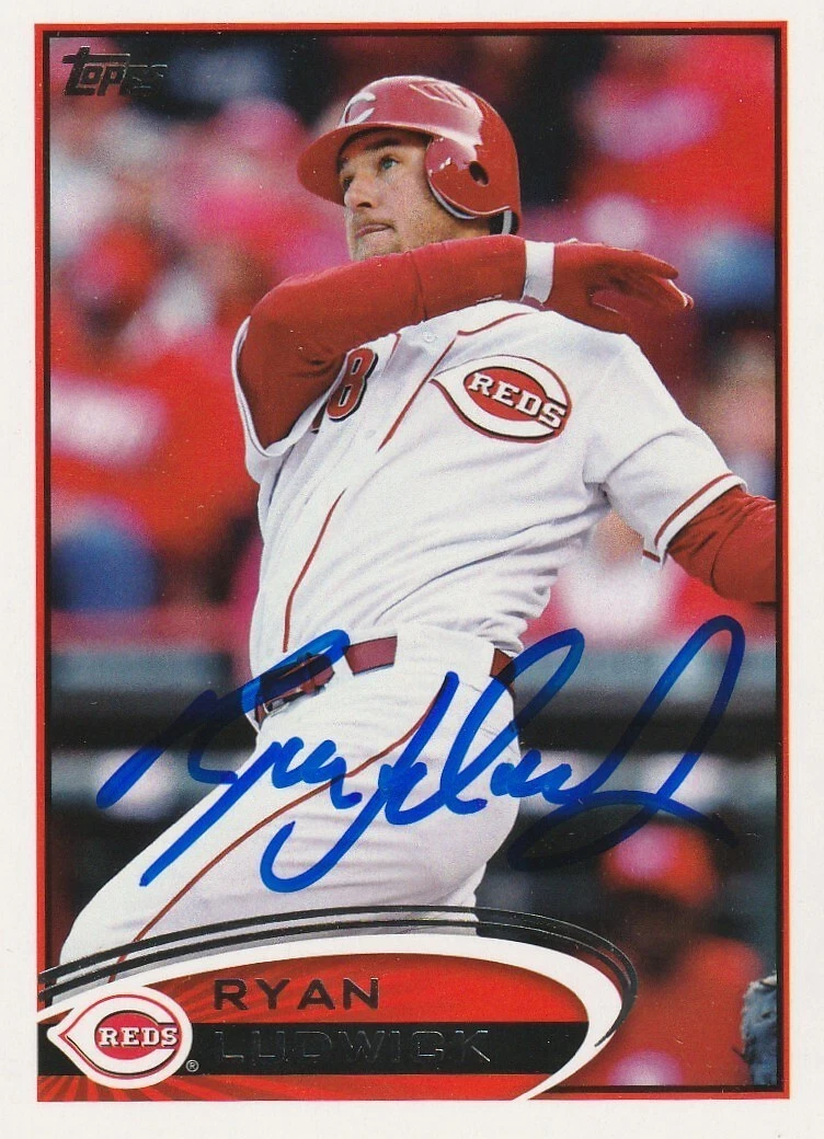 RYAN LUDWICK CINCINNATI REDS  SIGNED 2012 TOPPS UPDATE CARD #US247