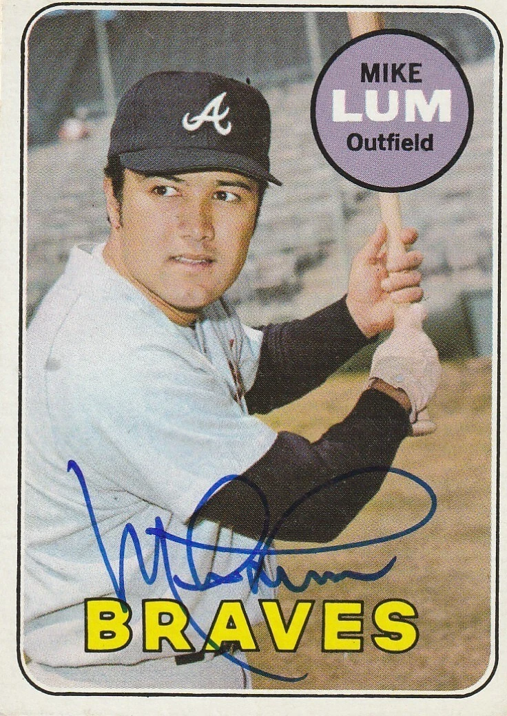 MIKE LUM ATLANTA BRAVES SIGNED 1969 TOPPS CARD #514