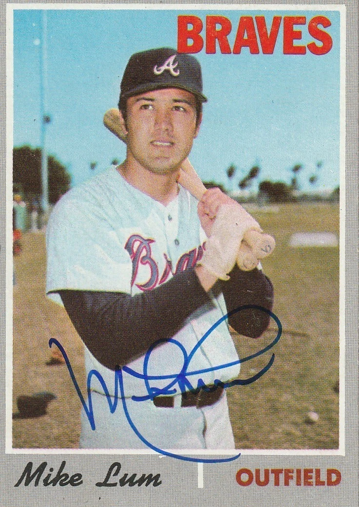 MIKE LUM ATLANTA BRAVES SIGNED 1970 TOPPS CARD #367