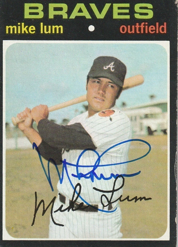 MIKE LUM ATLANTA BRAVES SIGNED 1971 TOPPS CARD #194