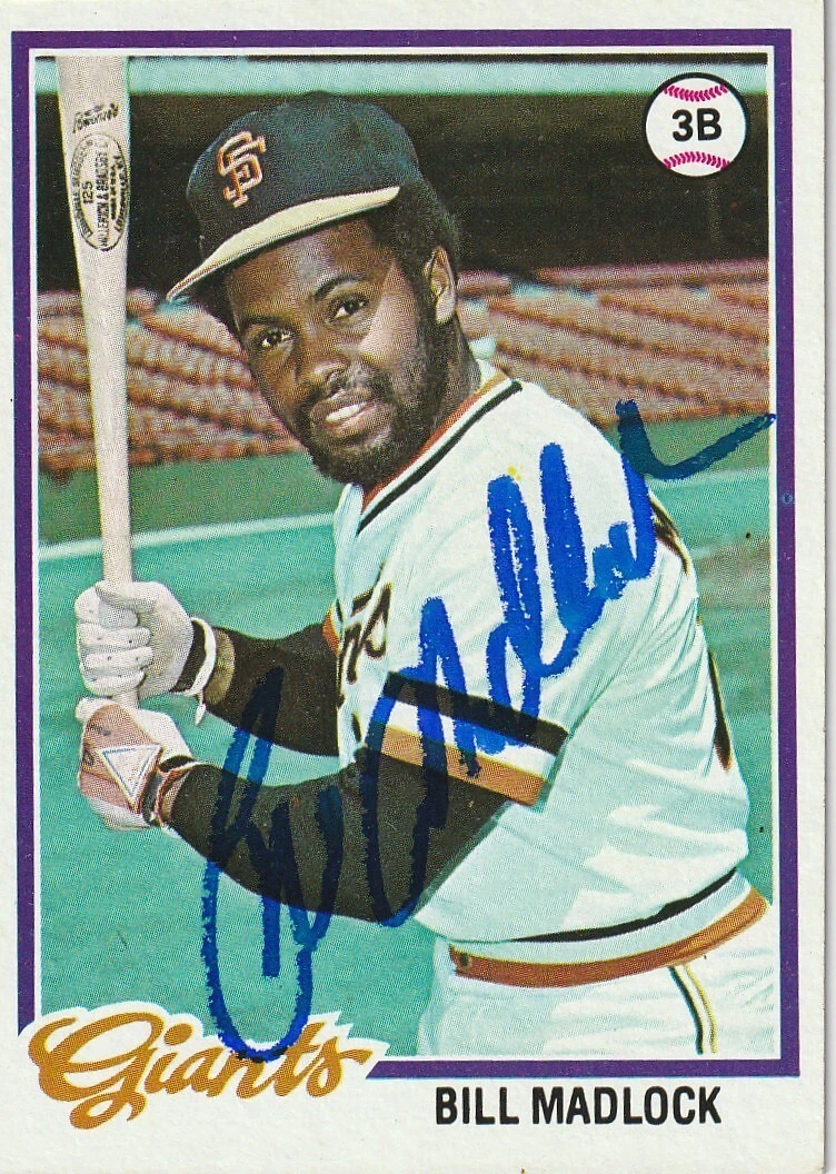BILL MADLOCK SAN FRANCISCO GIANTS  SIGNED 1978 TOPPS CARD #410