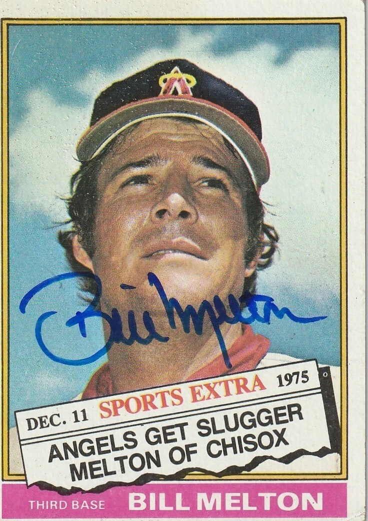 BILL MELTON CALIFORNIA ANGELS  SIGNED 1976 TOPPS CARD #309T