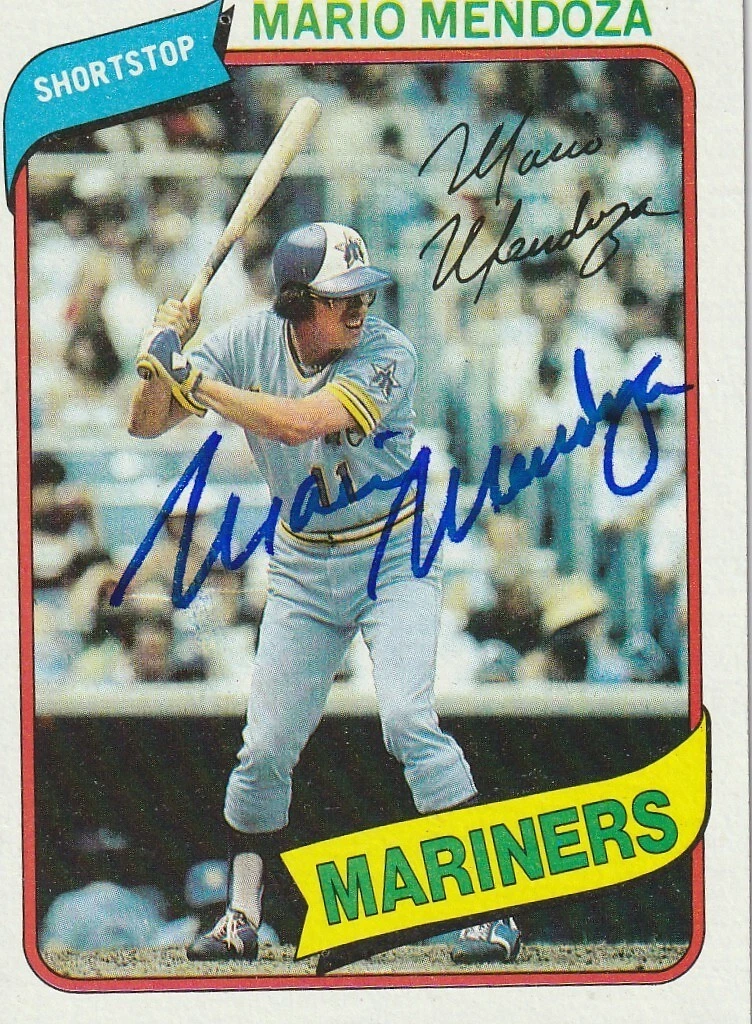 MARIO MENDOZA SEATTLE MARINERS  SIGNED 1980 TOPPS CARD #652